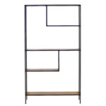 Βιβλιοθήκη ArteLibre YARWOOD Δρυς/Μαύρο Μοριοσανίδα/Μέταλλο 100x33x178cm