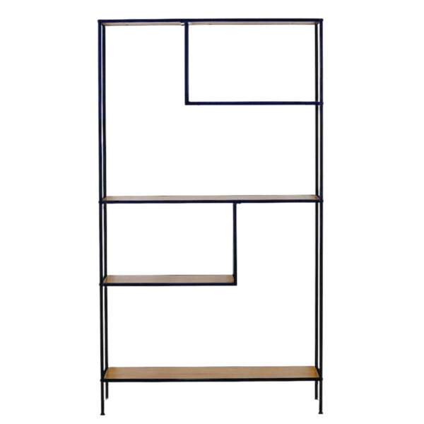 Βιβλιοθήκη ArteLibre YARWOOD Δρυς/Μαύρο Μοριοσανίδα/Μέταλλο 100x33x178cm