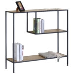 Βιβλιοθήκη ArteLibre YARWOOD Δρυς/Μαύρο Μοριοσανίδα/Μέταλλο 100x33x96cm