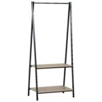 Έπιπλο Εισόδου ArteLibre MILFORD Δρυς/Μαύρο Μοριοσανίδα/Μέταλλο 64x40x150cm