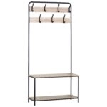 Έπιπλο Εισόδου ArteLibre NORFIELD Δρυς/Μαύρο Μοριοσανίδα/Μέταλλο 80x30x170cm