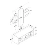 Έπιπλο εισόδου με καθρέπτη Arthur-Baunty  λευκό-καρυδί 125x40x122εκ