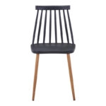 Τραπεζαρία Manka Ι-Aurora I  σετ 3τεμ σε sonoma truffle-μαύρη απόχρωση 80x80x77εκ