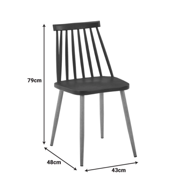 Τραπεζαρία Manka Ι-Aurora I  σετ 3τεμ σε sonoma truffle-μαύρη απόχρωση 80x80x77εκ