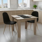 Τραπεζαρία Manka I-Bella σετ 3τεμ σε sonoma truffle απόχρωση 80x80x77εκ