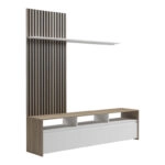 Σύνθετο σαλονιού Delfina  σε sonoma με λευκή απόχρωση 190x40x199.5εκ