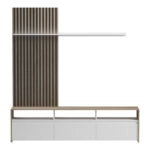 Σύνθετο σαλονιού Delfina  σε sonoma με λευκή απόχρωση 190x40x199.5εκ