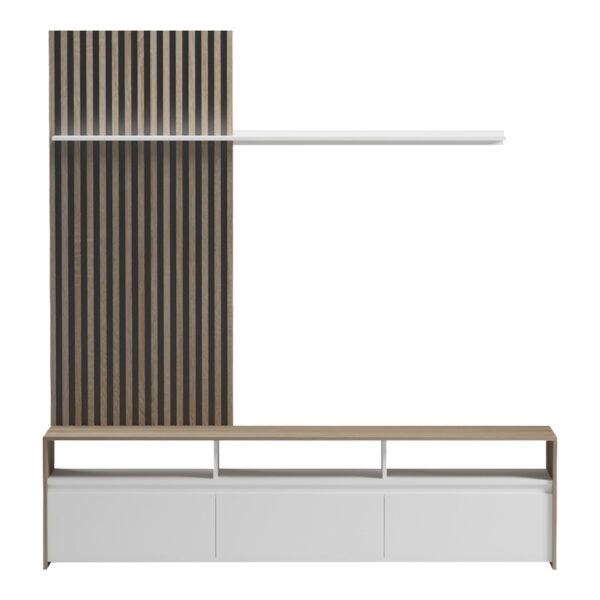 Σύνθετο σαλονιού Delfina  σε sonoma με λευκή απόχρωση 190x40x199.5εκ