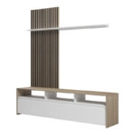 Σύνθετο σαλονιού Delfina  σε sonoma με λευκή απόχρωση 190x40x199.5εκ