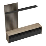 Σύνθετο σαλονιού Delfina  σε sonoma με μαύρη απόχρωση 190x40x199.5εκ