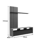 Σύνθετο σαλονιού Delfina  σε sonoma με μαύρη απόχρωση 190x40x199.5εκ