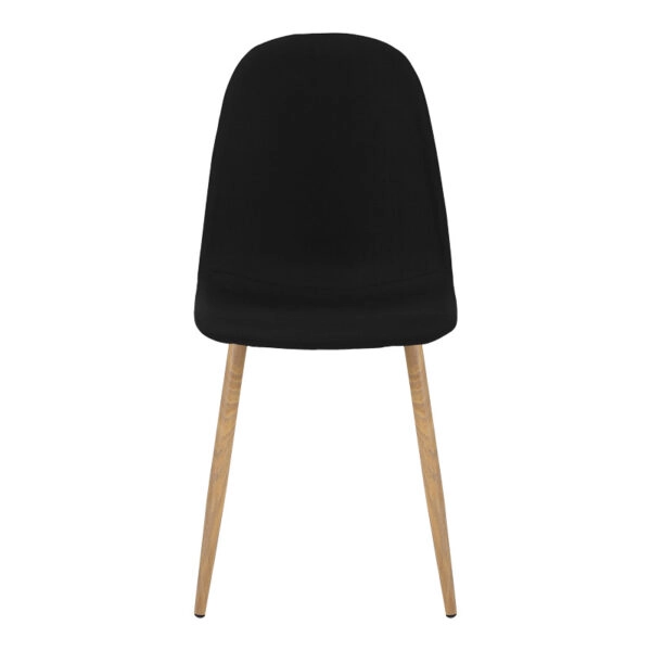 Καρέκλα Bella μαύρο ύφασμα με πόδι μέταλλο σε φυσική απόχρωση 43.5x52x89εκ