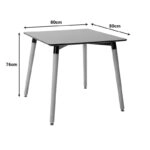 Τραπέζι Natali  MDF μαύρο-πόδια φυσικό 80x80x76εκ