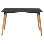 Τραπέζι Natali MDF μαύρο-πόδια φυσικό 120x80x76εκ