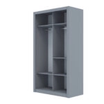 Ντουλάπα Linea Γκρι 120x60x215cm