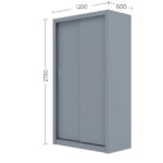 Ντουλάπα Linea Γκρι 120x60x215cm