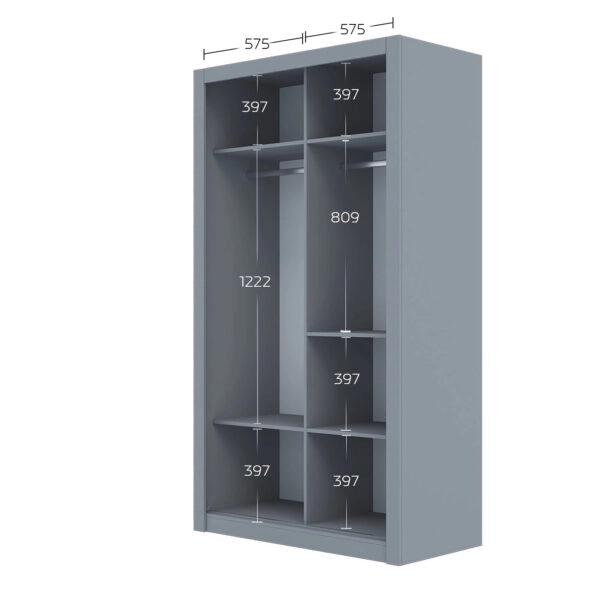 Ντουλάπα Linea Γκρι 120x60x215cm