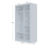 Ντουλάπα Linea Λευκή με καθρέφτη 120x60x215cm