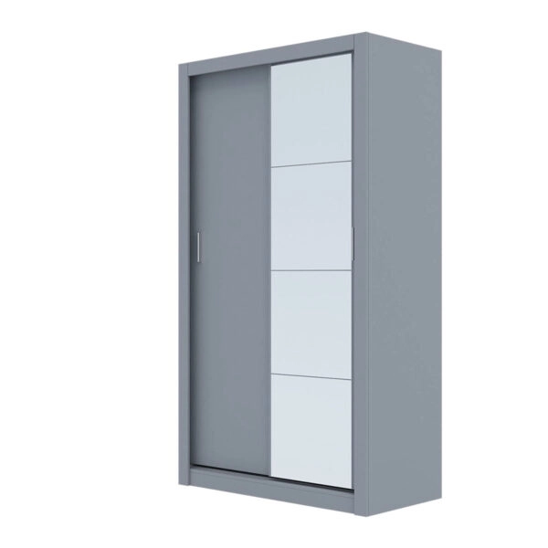 Ντουλάπα Linea Γκρι με καθρέφτη 120x60x215cm