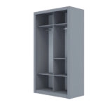 Ντουλάπα Linea Γκρι με καθρέφτη 120x60x215cm