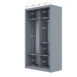 Ντουλάπα Linea Γκρι με καθρέφτη 120x60x215cm