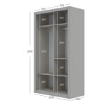 Ντουλάπα Linea Cashmere με καθρέφτη 120x60x215cm