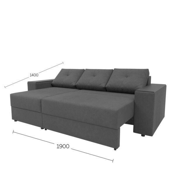 Triumph Γωνιακός Καναπές Κρεβάτι με Αναστρέψιμη Γωνία Γκρι 241x147x94cm