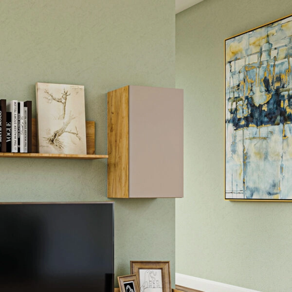 Κρεμαστό Ράφι Callisto Χρυσό Δρυς-Γκρεζ 40x30x70cm