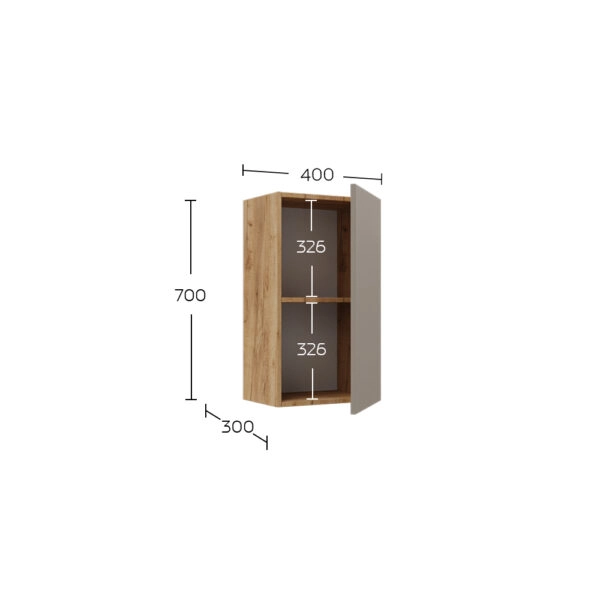 Κρεμαστό Ράφι Callisto Χρυσό Δρυς-Γκρεζ 40x30x70cm