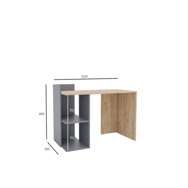 Γραφείο Iris Γραφίτη-Χρυσό Δρυς 112x55x85cm