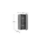 Σύνθεση τηλεόρασης Callisto Σκούρο Δρυς-Γραφίτης 200x40x180cm