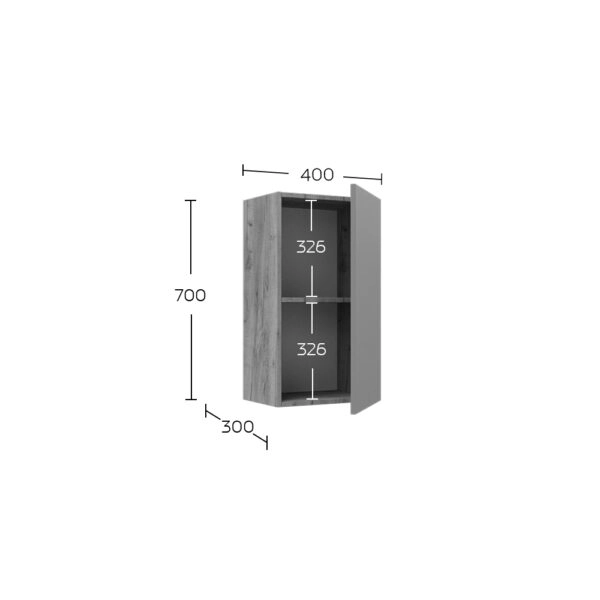 Σύνθεση τηλεόρασης Callisto Σκούρο Δρυς-Γραφίτης 200x40x180cm