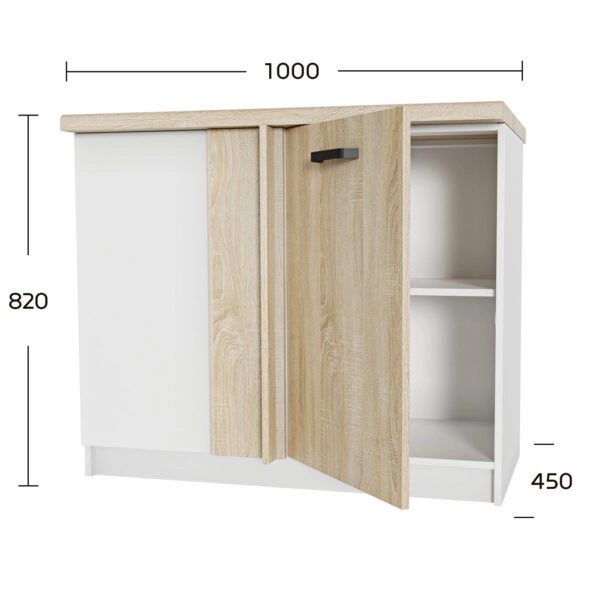 Anita Κάτω Γωνιακό Ντουλάπι Σονόμα 100x60x82cm.