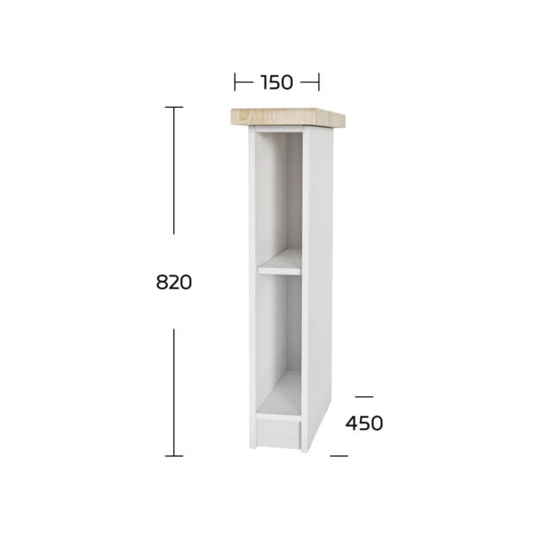 Anita Κάτω Ντουλάπι Λευκό 15x60x82cm