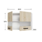 Anita Πάνω Ντουλάπι-Βιτρίνα Σονόμα 80x30x57cm