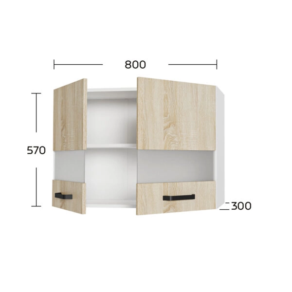 Anita Πάνω Ντουλάπι-Βιτρίνα Σονόμα 80x30x57cm