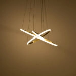 Φωτιστικό οροφής τρίφωτο led Pelia  μέταλλο σε χρυσή απόχρωση Φ60x40εκ