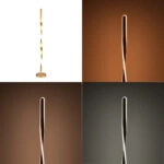 Φωτιστικό δαπέδου Pelepho  led μέταλλο σε χρυσή απόχρωση Φ20x130εκ