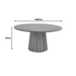 Τραπέζι σαλονιού Canicule ΙI  μασίφ ξύλο ακακίας σε καρυδί απόχρωση Φ80x40εκ