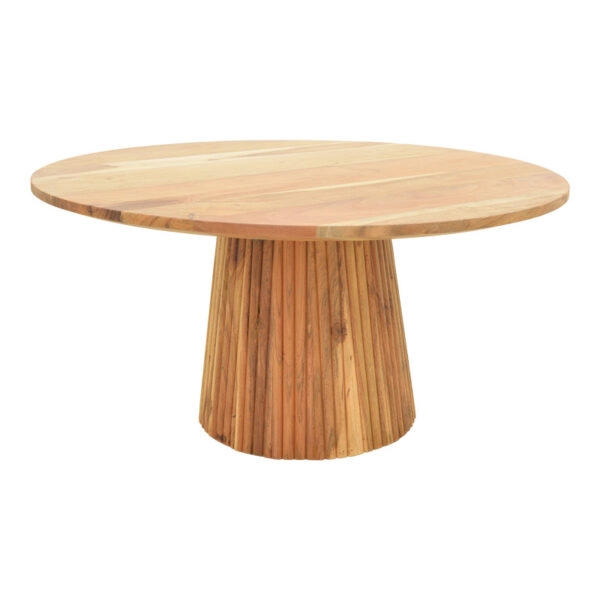 Τραπέζι σαλονιού Canicule ΙI μασίφ ξύλο ακακίας σε φυσική απόχρωση Φ80x40εκ