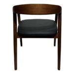 Πολυθρόνα Hogie  rubberwood καρυδί- μαύρο pu μαξιλάρι 61x60x76εκ