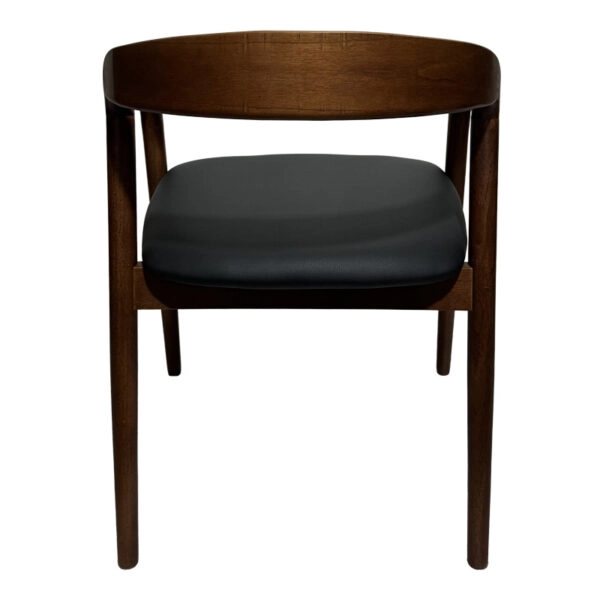 Πολυθρόνα Hogie  rubberwood καρυδί- μαύρο pu μαξιλάρι 61x60x76εκ