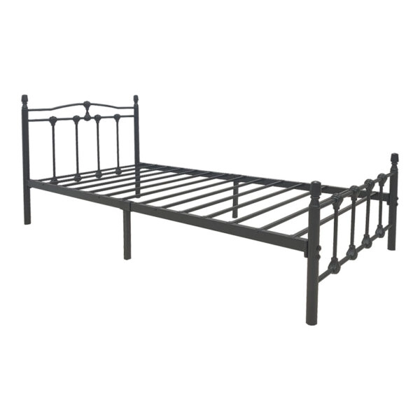 Κρεβάτι Wotso  μεταλλικό σε μαύρη απόχρωση 90x190εκ