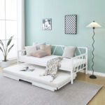 Κρεβάτι-Καναπές Remmie μέταλλο λευκό 90x190εκ