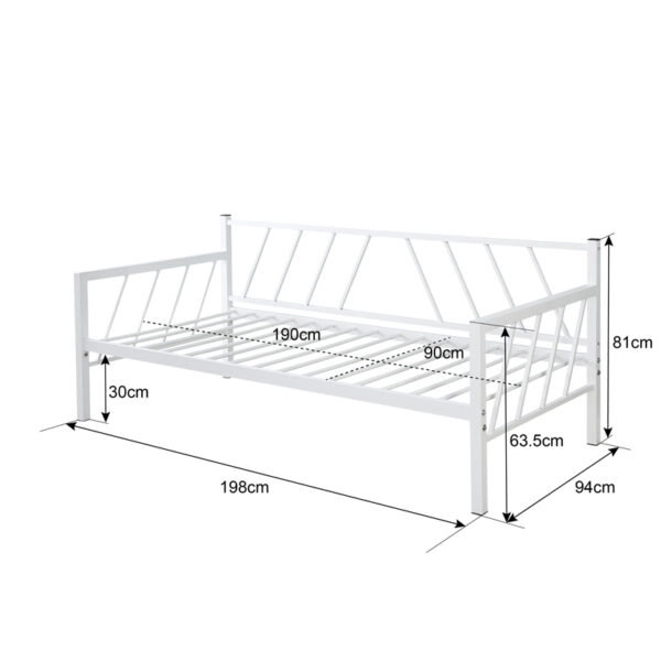 Κρεβάτι-Καναπές Remmie μέταλλο λευκό 90x190εκ