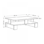 Τραπεζάκι σαλονιού Mansu  μελαμίνης χρώμα φυσικό οξιάς 80x50x27εκ.