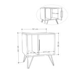 Κομοδίνο μελαμίνης Glynn  χρώμα φυσικό οξιάς 50,2x44,6x60εκ.