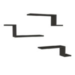 Ραφιέρα τοίχου Lowa Megapap 3 τεμαχίων χρώμα ανθρακί 57,7x14,5x18εκ.