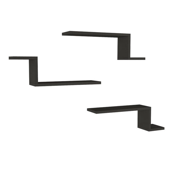 Ραφιέρα τοίχου Lowa Megapap 3 τεμαχίων χρώμα ανθρακί 57,7x14,5x18εκ.