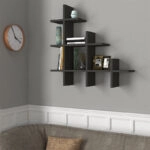 Ραφιέρα τοίχου Juke Megapap χρώμα ανθρακί 81,8x18x80εκ.